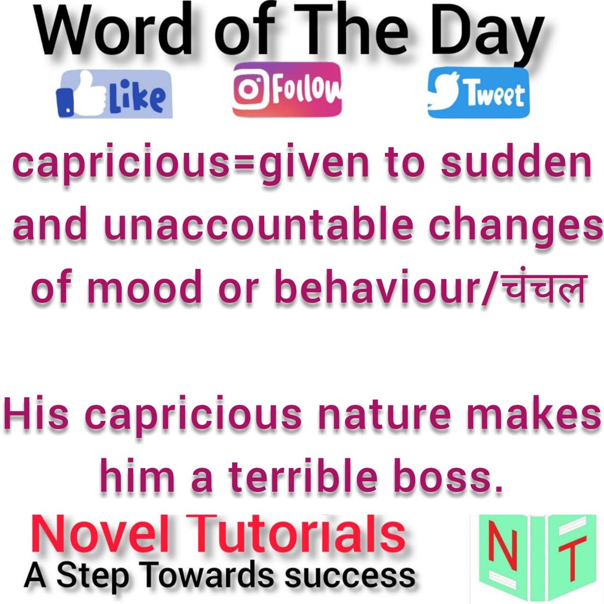 NovelTutorials's tweet image. newwordeveryday #FunWithLanguage #education #LanguageExpert #dailylearning #knowledge #GoOnline #funfacts #BrainTonic #EasyEnglish #OneWordDaily #meanings #NewWords #synonyms #GeneralEnglish #MagicOfWords #SentenceBuilding #UseNewWords #HindiMean