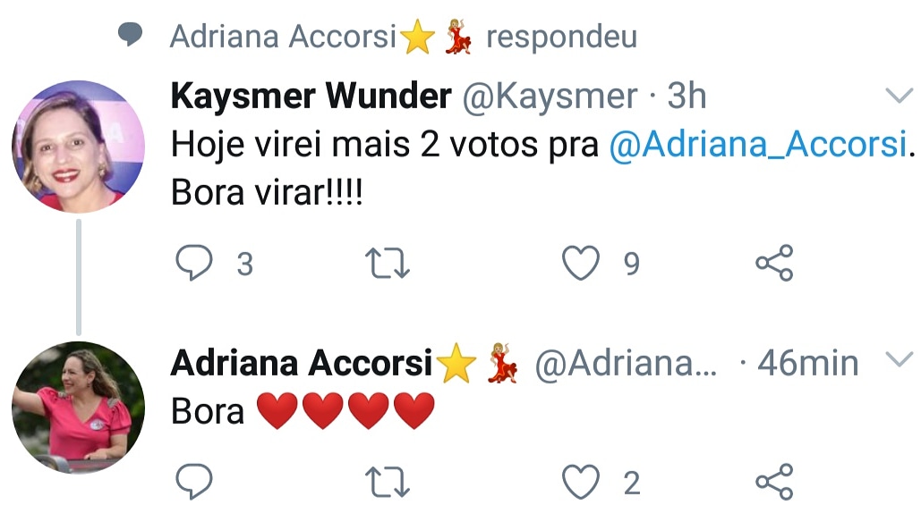 ViraVoto's tweet photo. 🎶 Cada vira voto é coragem, resistência e esperança 🎵
#viravotogoiania #Vote13 #delegadaadrianaaccorsi https://t.co/MUvoAmVX4G