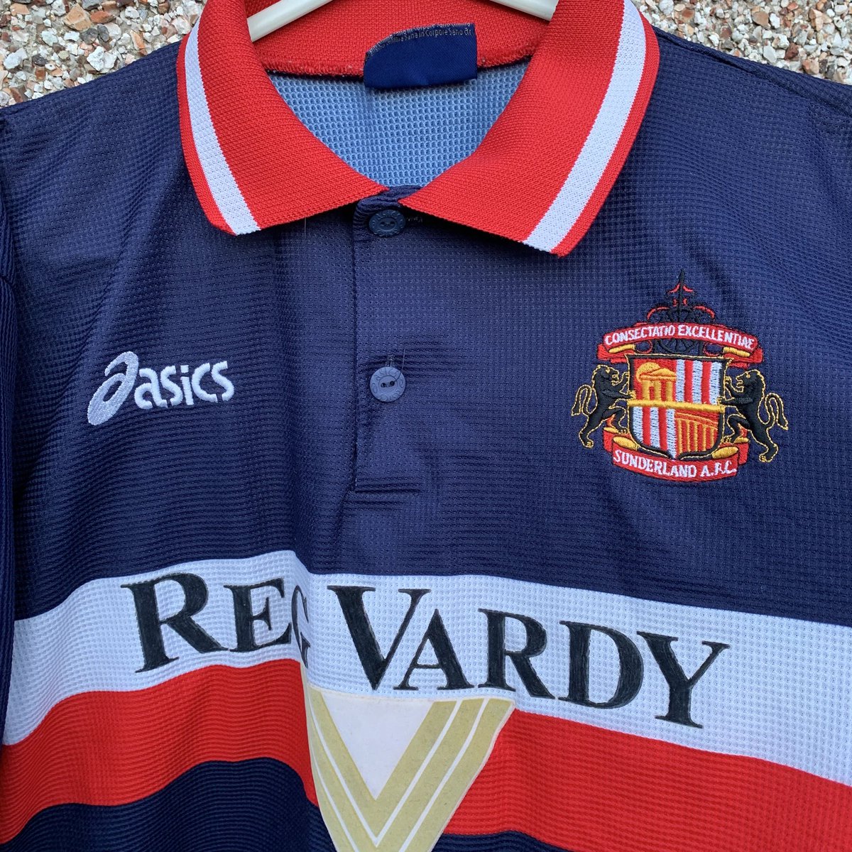 KitFinds's tweet image. Been sorting out old shirts and came across these 2 @SunderlandAFC away shirts. My question; are there many other examples of clubs maintaining the same design but changing sponsors. @classicshirts @AETshirts @The_Kitsman