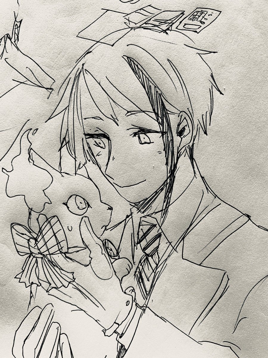朝の一発描き
グリムくんとジェくん 