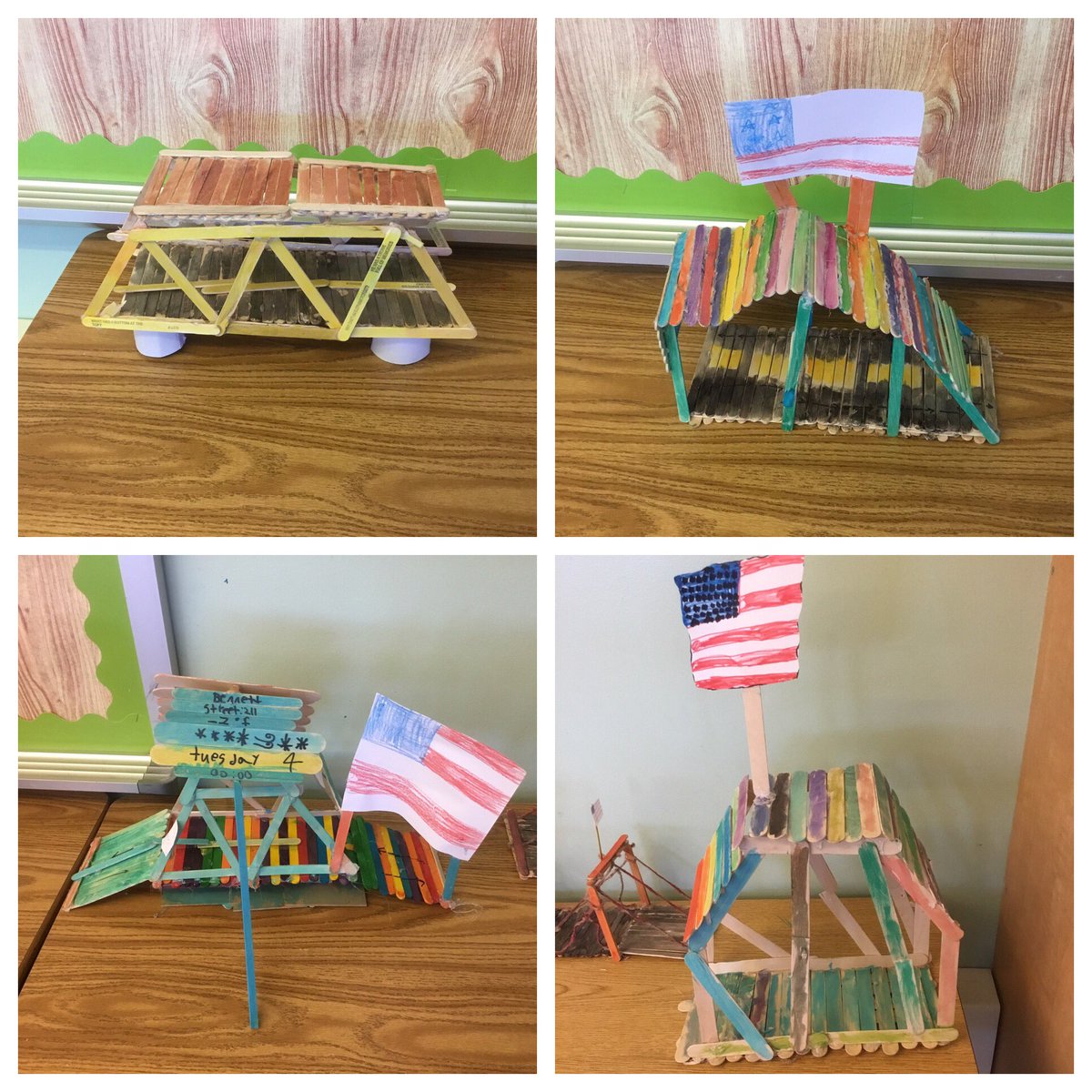 MrO_211's tweet photo. 3rd grade engineers researched, designed, built, and painted bridge models. The models show the features of the type of bridge built. #ThisisWES https://t.co/YAPuf7OLNz