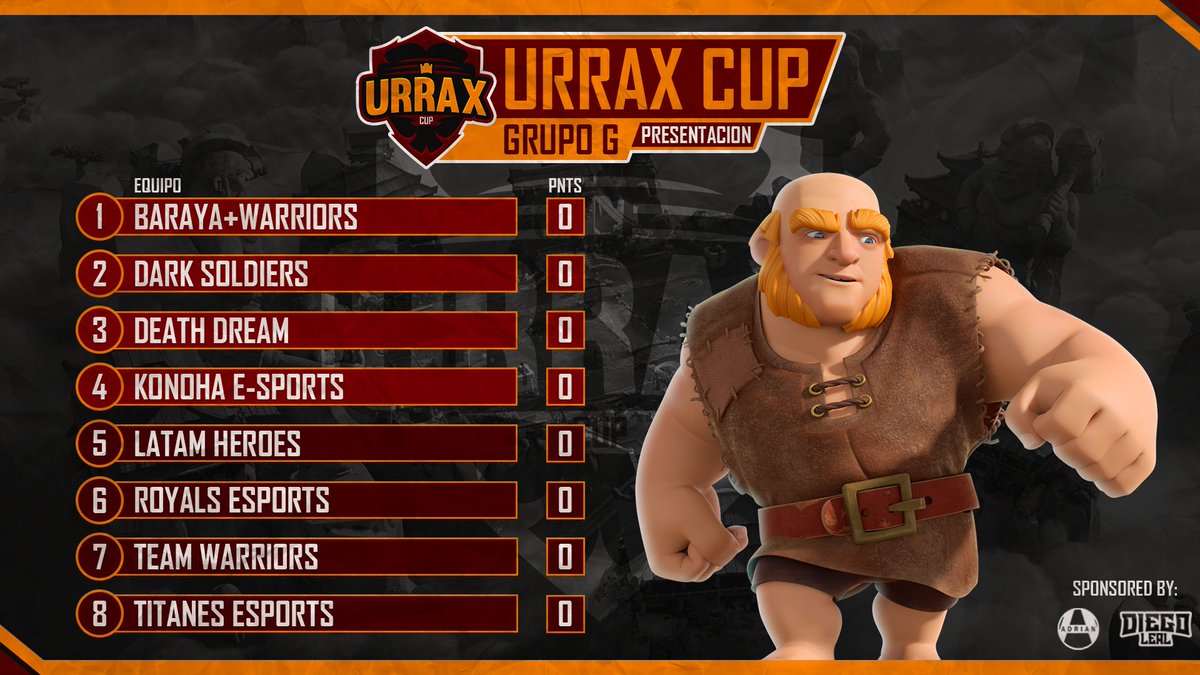 PRESENTACIÓN | GRUPO G

EQUIPOS:
🔸️ @BarayaWarrior 
🔸️ <a href="/DarkSoldiersOfc/">Dark Soldiers</a> 
🔸️ @GoDeath_Dream 
🔸️ <a href="/KonohaeS/">Konoha e-Sports</a> 
🔸️ <a href="/heroes_latam/">Latam Héroes</a> 
🔸️ <a href="/royals_sp/">SP ROYALS</a> 
🔸️ <a href="/WarriorsTeamOFC/">Team Warriors</a> 
🔸️ <a href="/EsportsTitanes/">Titanes eSports</a>