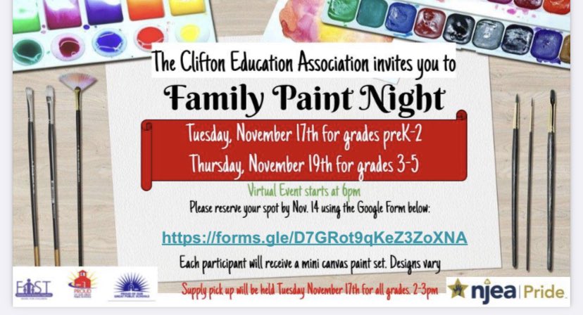 CEA_PrideFAST's tweet photo. Another fabulous event brought to you by the Clifton Education Association. Reserve your spot today!! @CliftonSchool12 @CliftonTeachers https://t.co/Mo2sCUfZ4D