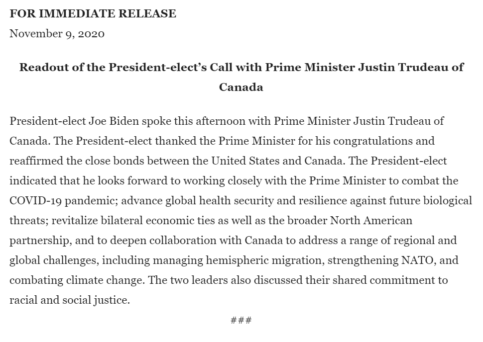 warren_bass's tweet photo. This is sort of stunning to see after four years of Trump: a normal, professionally presented readout of a presidential call with an ally. https://t.co/sCAnqZMMWa