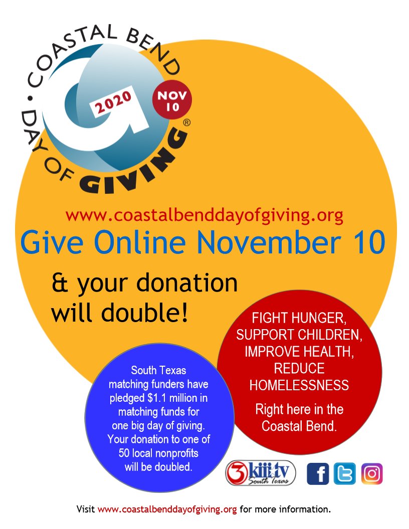 CBDayofGiving's tweet photo. Less than 7 hours away from #CBDayofGiving2020, November 10!  Join us @ midnight for 24 hours of nonprofit giving &amp; help sustain the organizations that give so much to our community!  Your donation will be matched &amp; doubled, up to $22,000 per nonprofit.  https://t.co/QQCI0VtBc6 https://t.co/YoSy25NOAQ