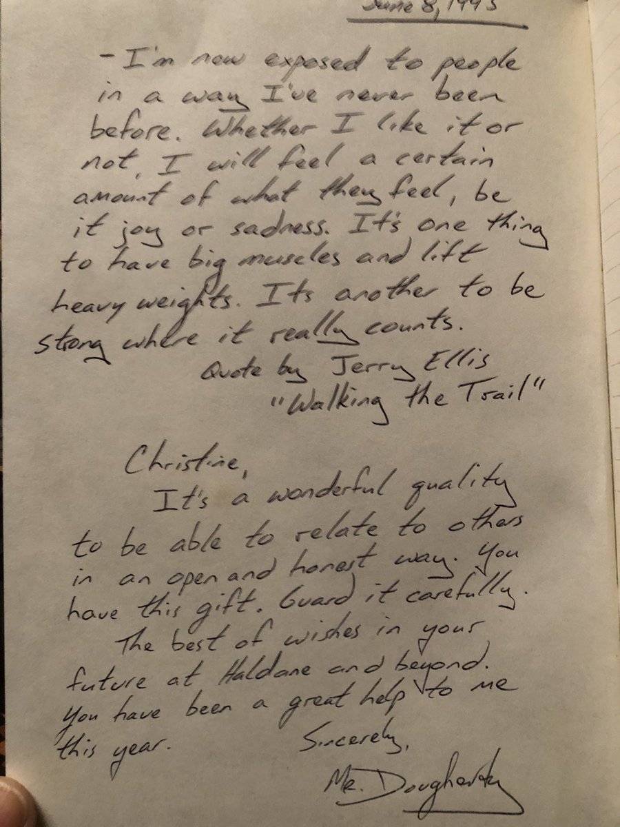 Found this in a gift while cleaning my basement this weekend. I don’t remember what I did to help, but I am pretty sure that Mr. Dougherty didn’t realize his message about my future at Haldane would be relevant 25 years later.