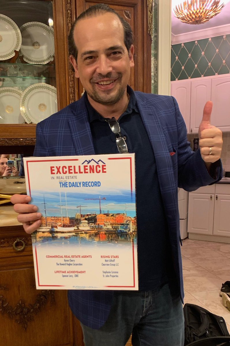SpencerGLevy's tweet photo. Thx to #TDRevents for the Maryland Lifetime Achievement Award in CRE and my #CBRE team for making it possible https://t.co/Sf3p8AXgWF