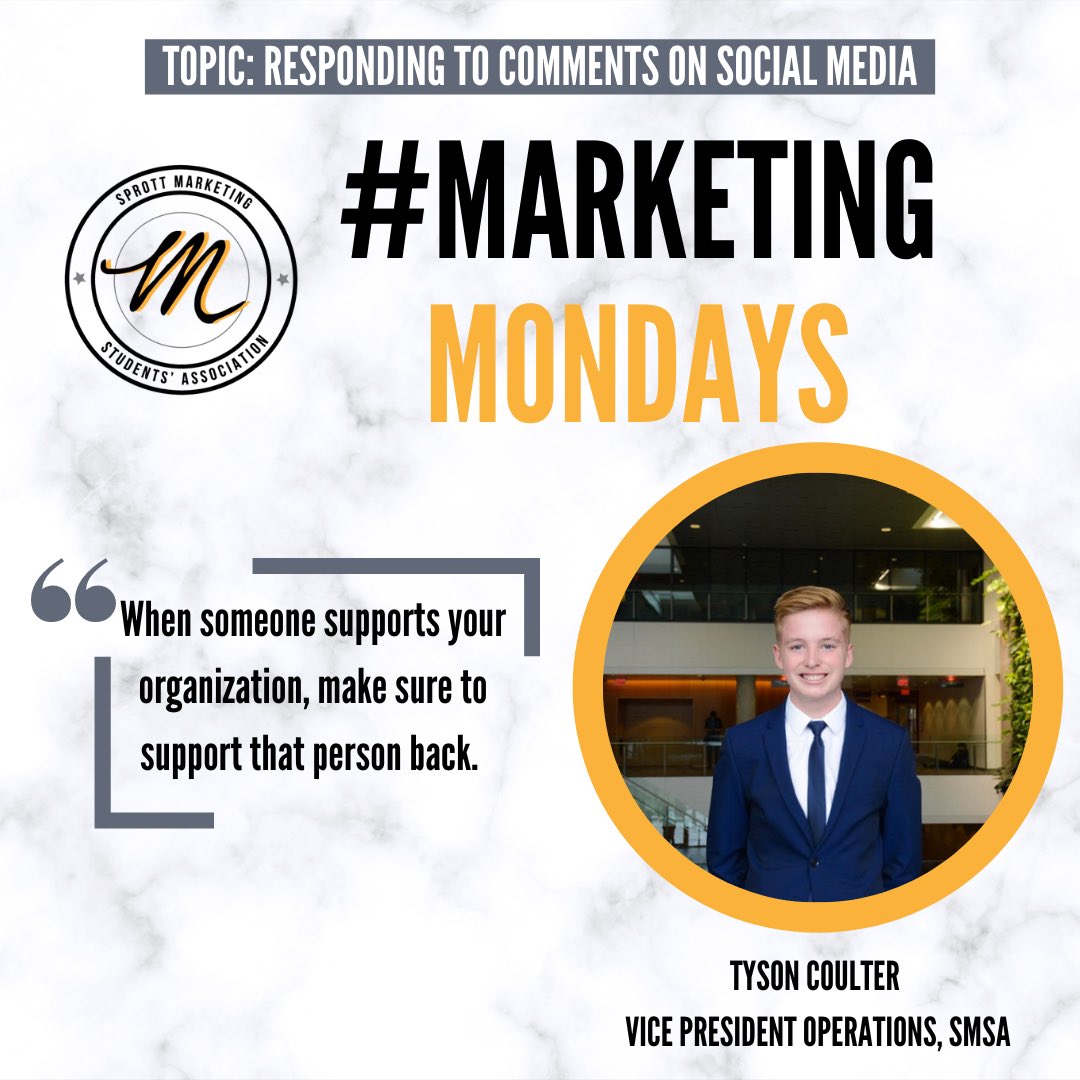 sprottsmsa's tweet photo. Happy #marketingmondays Sprotties! Here’s Tyson, our VP Operations with some helpful tips on responding to comments! Don’t forget to tune in every Monday for new tips, tricks and advice! #marketingmonday #comments #socialmedia https://t.co/qdYDqrXe7L