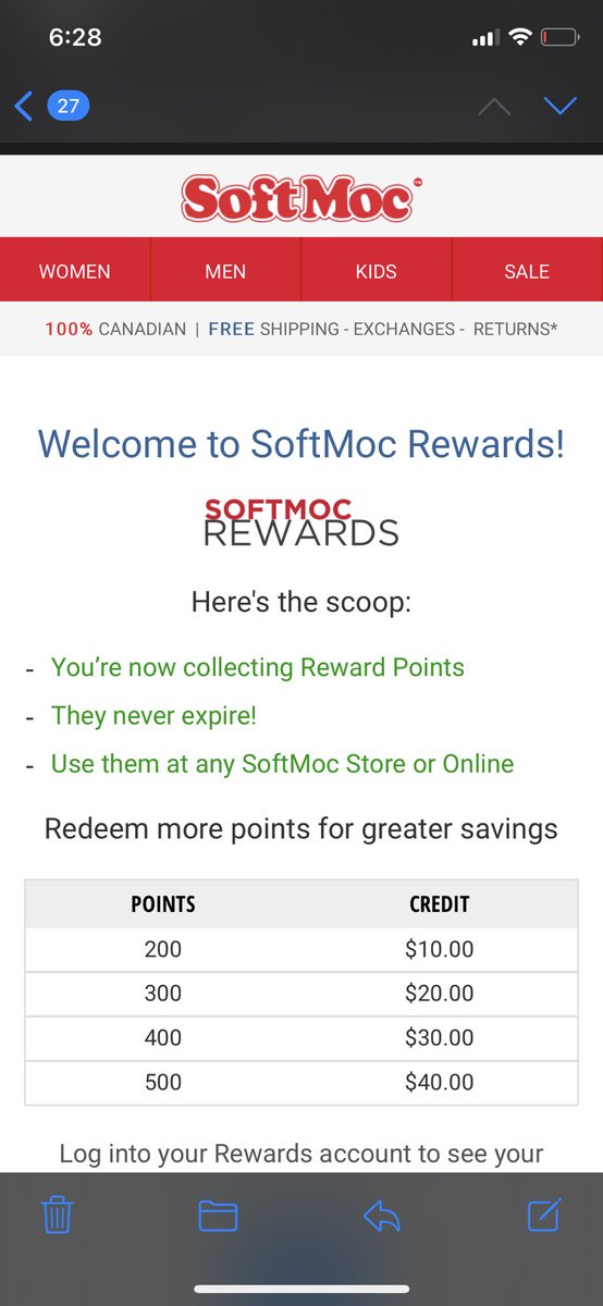 RJScandrett's tweet photo. I won’t be shopping at #SoftMocShoes again as I felt the warranty was being held ransom and the price I had to pay was giving my personal info away so I can receive unwanted marketing emails, though I was told this wouldn’t happen. Well....it did. Bad business practices. https://t.co/UwHJ4vBWIv