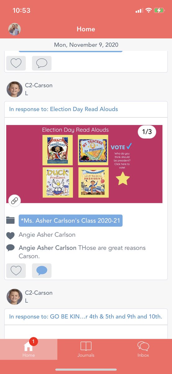 It’s 10:54pm and my phone just buzzed.... it’s my son’s teacher, who is still up... working.... approving posts, giving specific and affirming feedback, and this happens every single day ❤️ We are so lucky to have her! ❤️<a href="/MathCoach_AAC/">Angie Asher Carlson</a> <a href="/district192/">Farmington Area Public Schools</a> @bergjaso