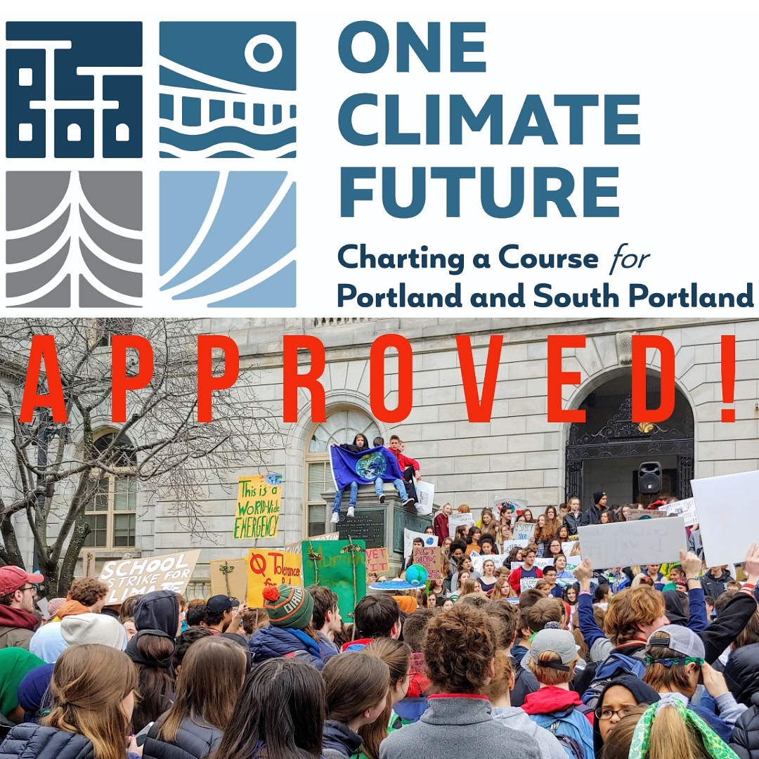 SustainPortME's tweet photo. We are happy to report that the @CityPortland City Council formally adopted our joint #ClimateAction plan with @CityofSoPo. Thanks to everyone who contributed. Let's get started! https://t.co/tZyx0RhaBi