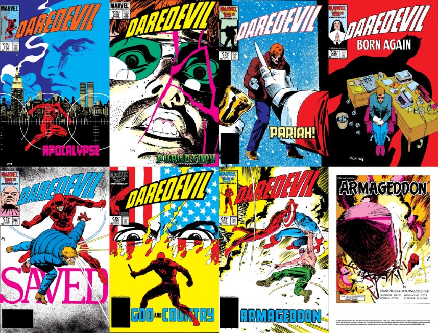 Miller's brief return resulted in one of the greatest comic book story arcs of all time.Miller and artist David Mazzucchelli crafted the acclaimed "Daredevil: Born Again" storyline in #227–233.