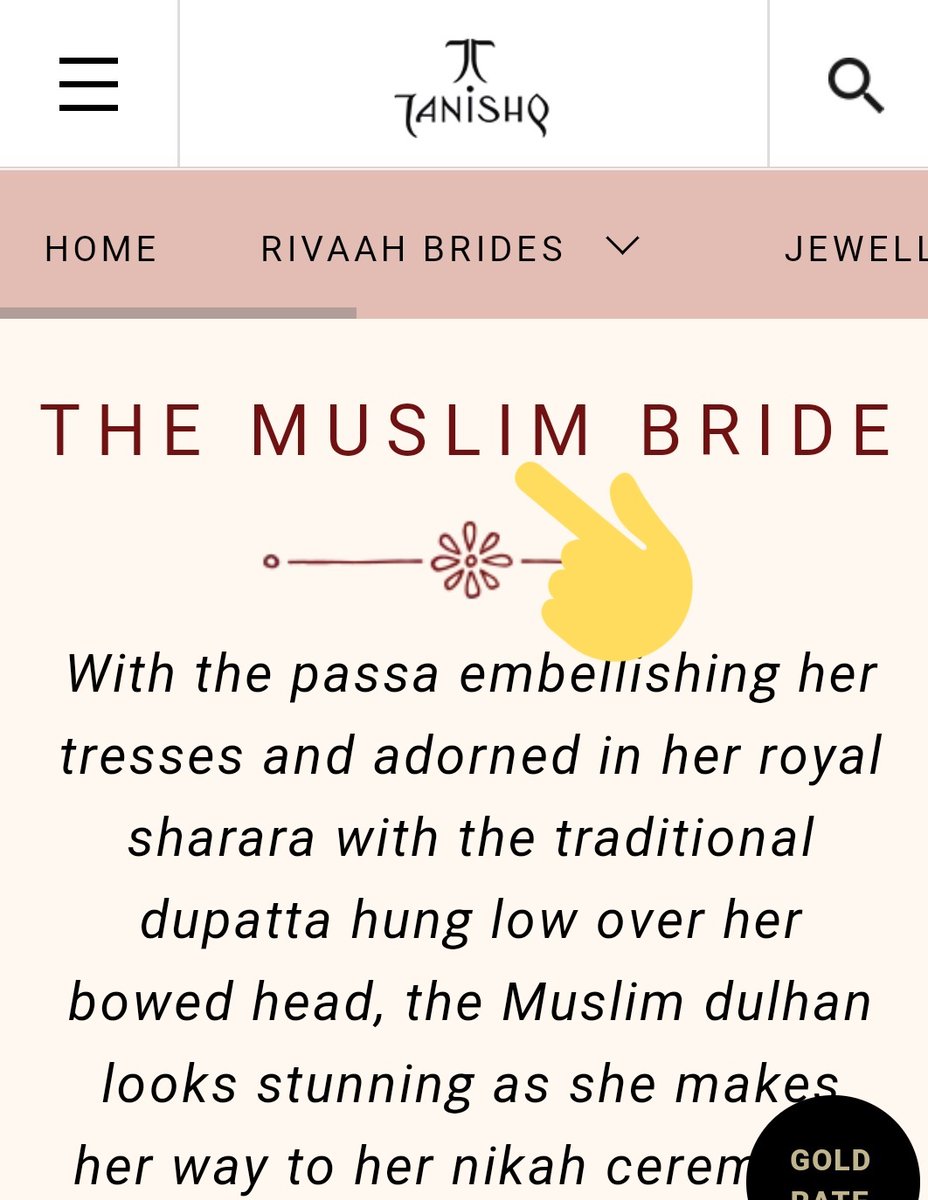 Ramesh_hjs's tweet photo. Tanishq has collection for Muslim Bride !
..But No collection for Hindu..
It is divided as Bengali, Bihari, Maharashtrian, Karnataki Bride collection.
@RituRathaur
@HinduJagrutiOrg
@rahulroushan @KreatelyMedia
#ThisDiwali_BoycottTanishq https://t.co/9PQR8xoVVq