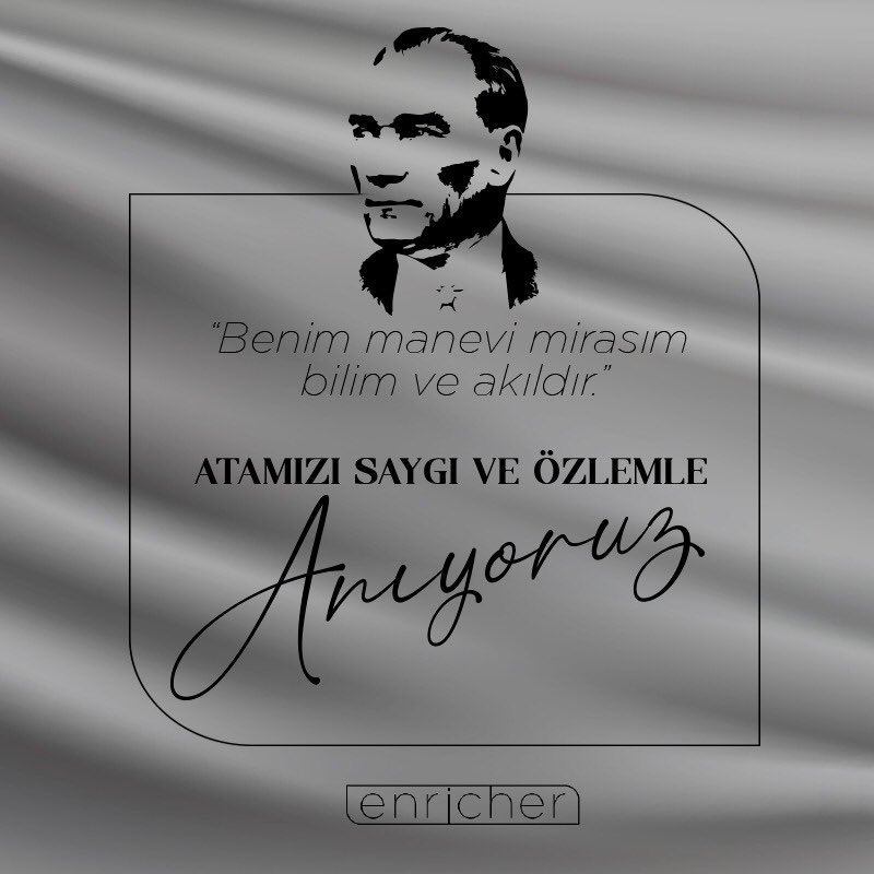 "Benim manevi mirasım bilim ve akıldır" M.K. Atatürk

Manevi mirascıların olarak, gurur, saygı ve minnetle... #10Kasım #MustafaKamal #10Kasim1938 #10KasimAtaturkuAnmaGunu