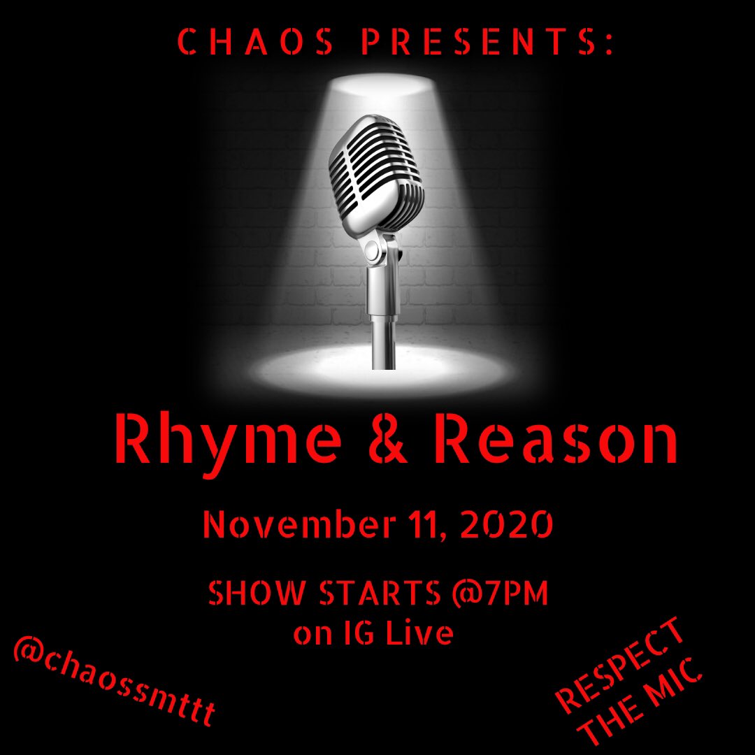 CHAOSsmttt's tweet photo. Check us out this Wednesday on Instagram. November 11 at 7pm!!🎙
Instagram: chaossmttt https://t.co/Y5tuRcurLI