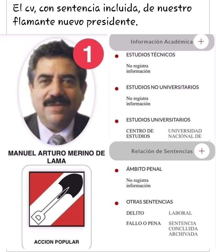 aniyacila's tweet photo. @MartinVizcarraC no tire la toalla, luche por el Perú no nos deje en la manos de este hombre que ni estudios tiene, acá en tumbes la mayoría estamos sorprendidos por la vacancia hasta donde llega la ambición de de ese hombre. https://t.co/shkrC1Dxzc