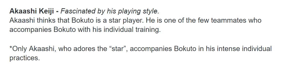 todokugou's tweet photo. [TRANS] Who Bokuto Koutarou Influenced

Akaashi Keiji
- Only Akaashi, who adores the “star”, accompanies Bokuto in his intense individual practices.

*Reuploaded for correction! https://t.co/qedbPpIXxf