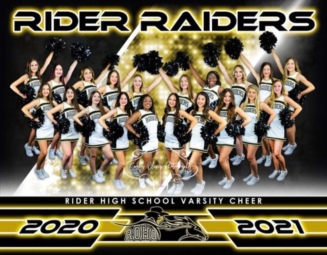 RiderCheer1's tweet photo. Please welcome the 2020-2021 Rider Raider Cheerleaders!!! 
🖤💛🖤💛
#roho #OFOT #Varsity #JuniorVarsity https://t.co/Oo8QsMXRoo