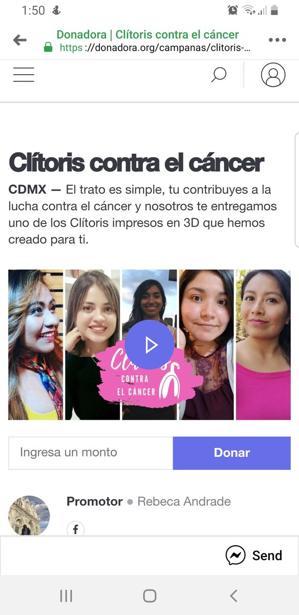 ANDILEZA's tweet photo. Ya soy donador de la campaña Clítoris contra el cáncer en @DonadoraMX. ¡Tú también puedes apoyar! https://t.co/gh8QhBbjai https://t.co/5V0h7xvTsP