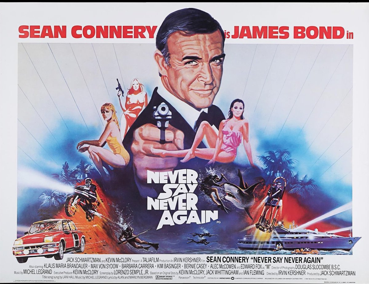 scruffcast's tweet photo. More progress on Jon's quest to watch all of the #JamesBond @007 films with the non-canon Never Say Never Again (1983)

Thoughts:
- Original Thunderball is a much better film
- Arcade game scene feels out of place
- Small-Fawcett is an all-time great name

15/26 movies watched https://t.co/nt9cbfmGEW