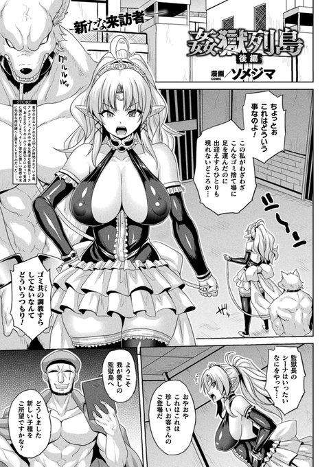 囚人達の看守エルフへの造反劇後編!男が支配する監獄島に現れた何も知らない貴族のエルフ。彼女もまた囚人の標的となり……。著者最新単行本は12月下旬発売予定!『姦獄列島 後編』(著:ソメジマ)コミックアンリアル 