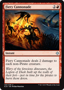 GuyPauper's tweet photo. @TheMaverickGal @nerdtothecore 

There's been hot debate online and between some of my pauper friends on discord about Fiery Cannonade. I just finished a lengthy explanation of why I think the card is fine, even for aggro.

https://t.co/cBrooki36V? https://t.co/3AUjIlntJw