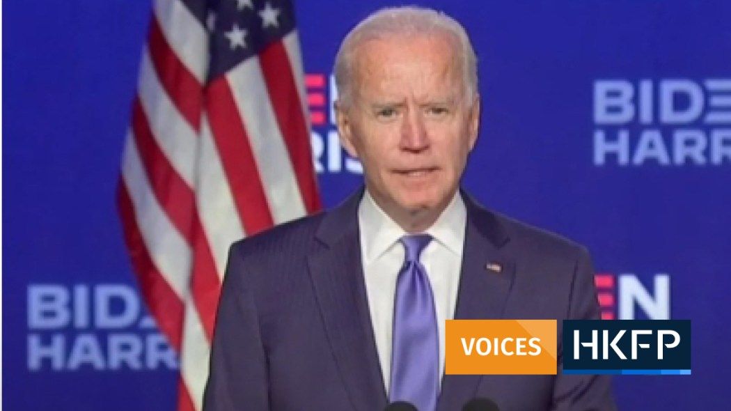 hkfp's tweet photo. President Biden will stand with Hong Kong – more effectively than Trump ever did 

https://t.co/IIIKFik0yo #USA #HongKong #Biden @sasha_ramani @GeraldC_Brown https://t.co/LJShTWnDqI