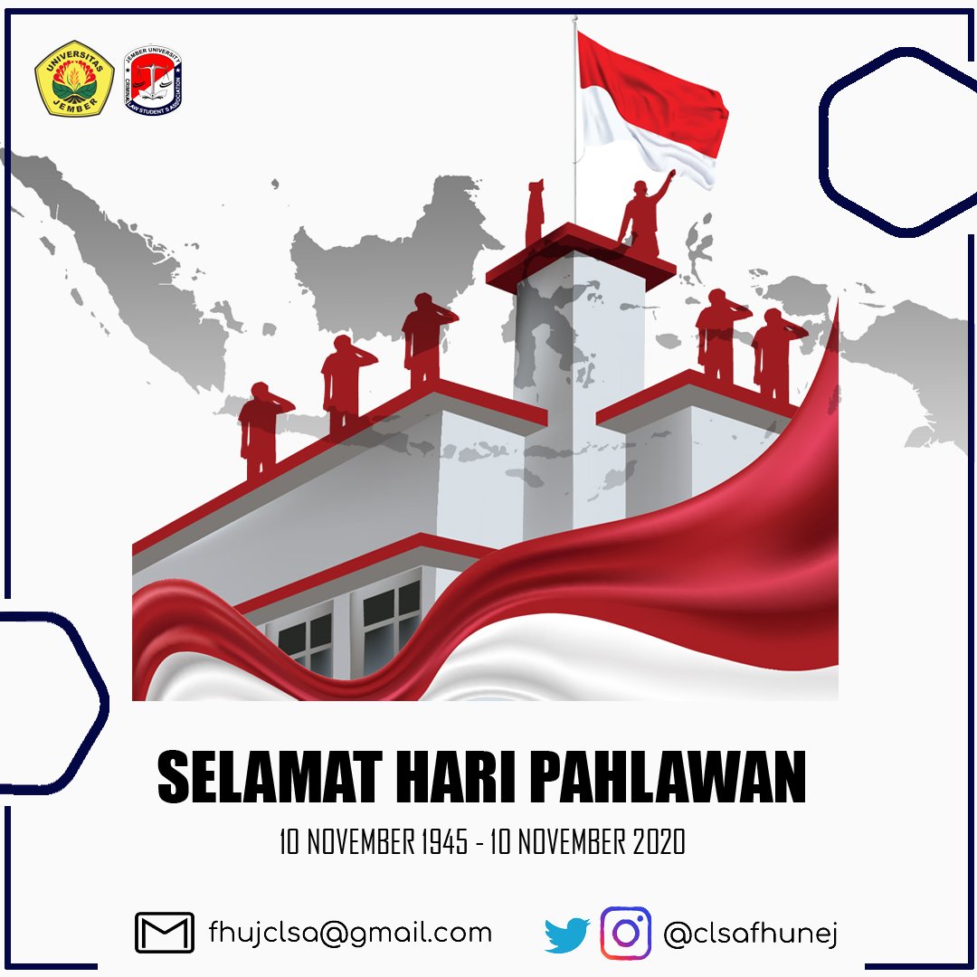 clsafhunej's tweet photo. Halo sobat hukum!!!
Selamat Memperingati Hari Pahlawan 10 November 1945 - 10 November 2020
#HariPahlawan2020 #HariPahlawanNasional #HariPahlawan #fhunej #clsa #PahlawankuSepanjangMasa #IndonesiaMembaik https://t.co/YzlBSjWcLf