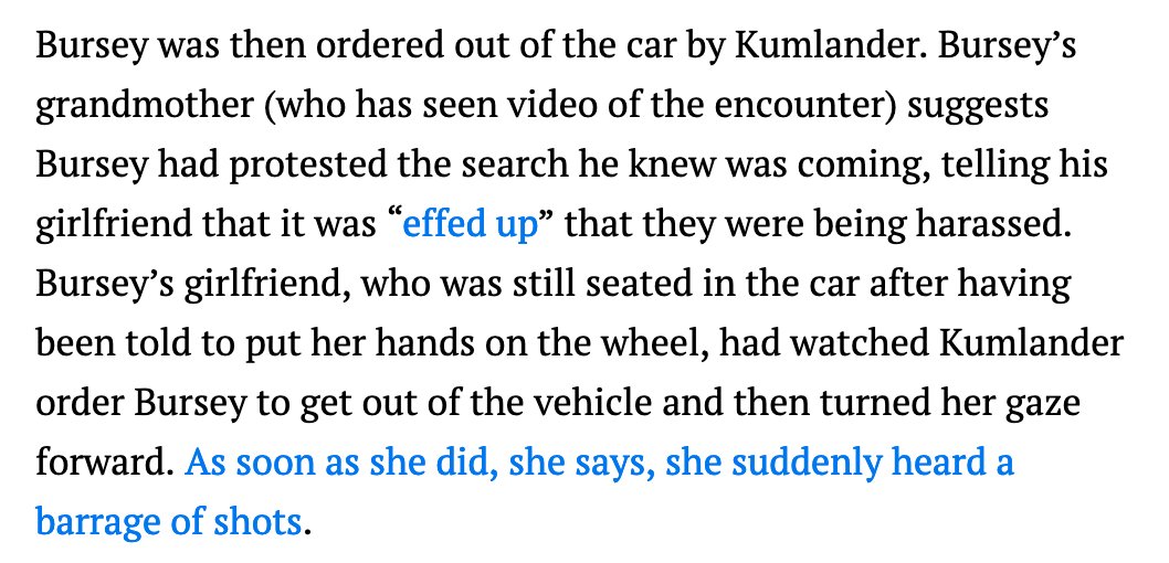 Bursey had been killed during just one such stop. From some background I dug up on his case last year: