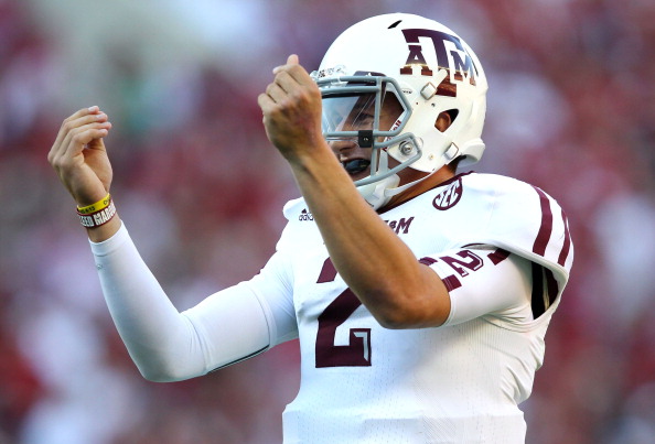 ESPNInsights's tweet photo. On this date in 2012, Johnny Manziel and Texas A&amp;M beat No. 1 Alabama 29-24 in Tuscaloosa.

Manziel, who went on to become the first freshman to win the Heisman Trophy, went 24-31 for 253 yards and 2 touchdowns, while also adding 92 yards on the ground. https://t.co/dKskBX2k7n