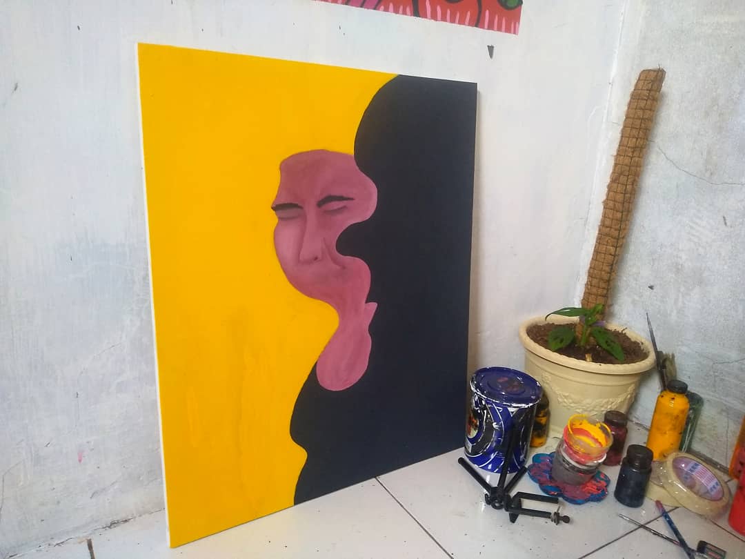 fahmiologi's tweet photo. "Breathing"
.
Acrylic on canvas 50x60
.
"Breathing" is talking about someone who have done with this fuckin world. He said enough, he don't wanna blame himself anymore. That's why he close his eyes and there's no ears and mouth. And he were me. https://t.co/0rulTFJxUm
