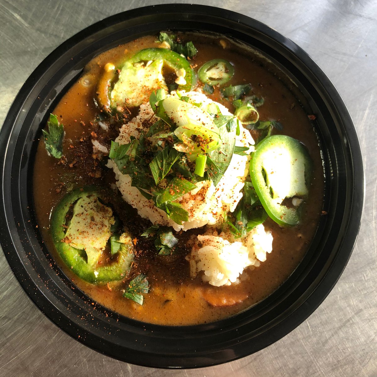 cravincreole's tweet image. #GumboNation 
Hot, delicious gumbo. 
Perfect for a chilly night 
See our other #tastefullytwisted creations at CravinCreole.com 

Keep track of our schedule at CravinCreole.com/calendar