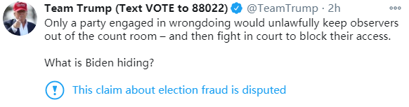 gofreego1's tweet photo. Trump asked: What is Biden hiding?
Twitter answered: election fraud. https://t.co/fiA8kcRNUz