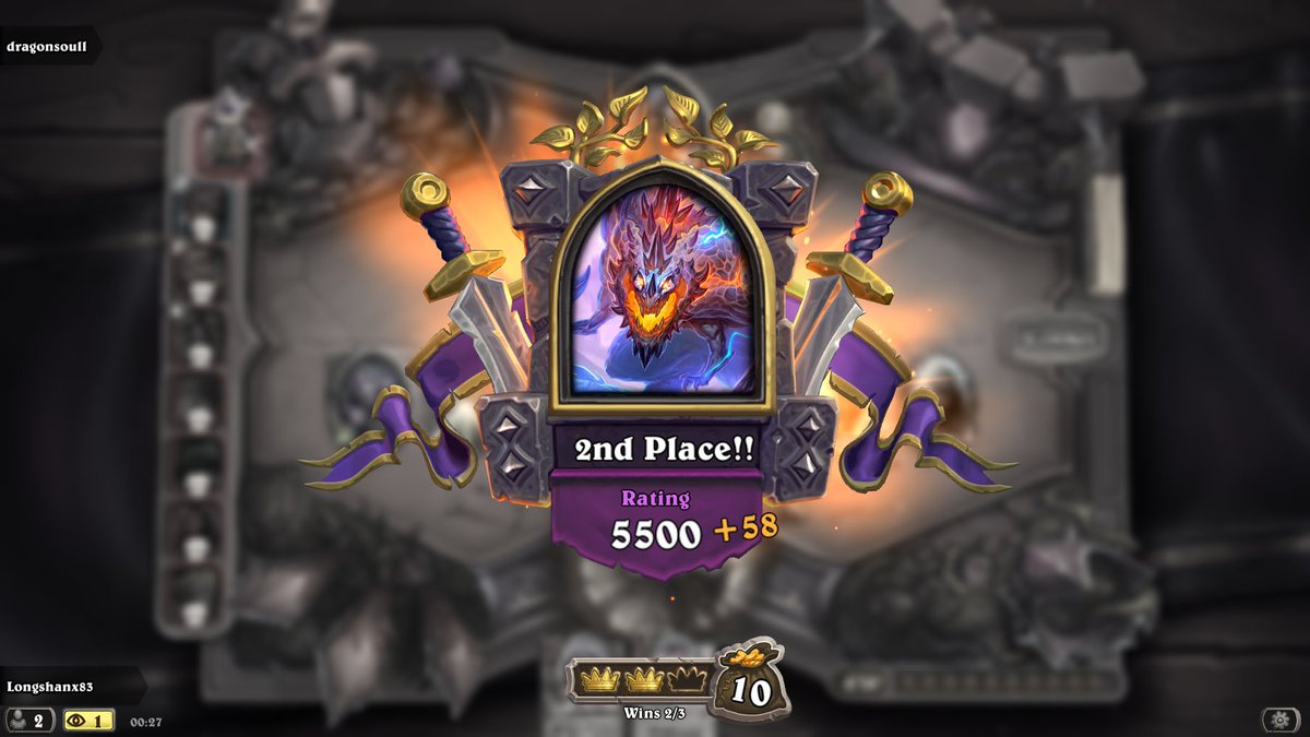Longshanx83's tweet photo. well that was a great birthday present to myself finally got my 5500 rating 30 mins into my birthday wished I had streamed it now lol @PlayHearthstone @TwitchHost @YouTubeCreators https://t.co/DISsUXwRh0