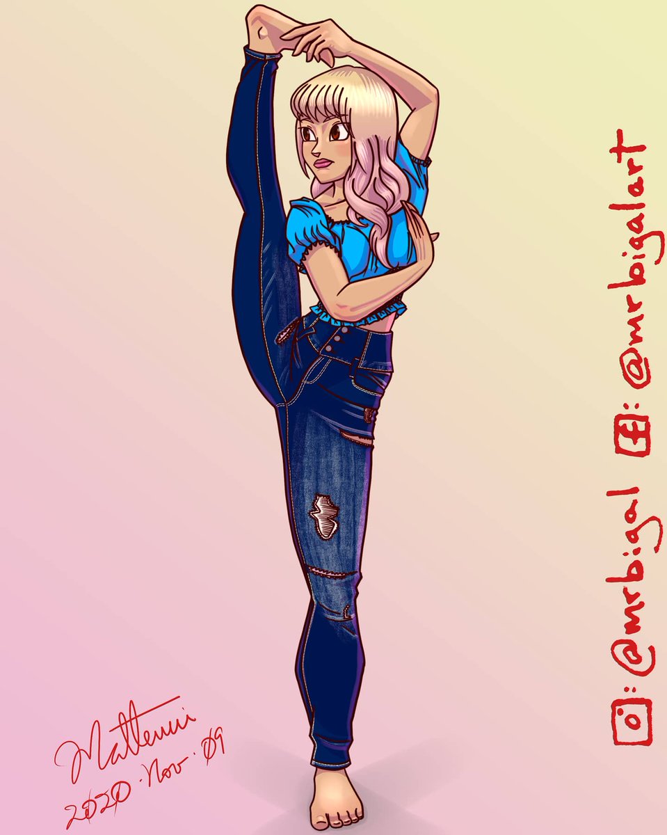 MrBigAl's tweet photo. The I字バランス部 (vertical split) meme.  This took a ridiculous amount of time!
#i字バランス部 #dailysketch #sketch #art #digitalart #illustration #drawing #comics #manga #mobileart #raytrektab #samsung #flexbook #clipstudiopaint #cartoon #openforcommissions #イラスト #らくがき https://t.co/dx4mP2cjs8