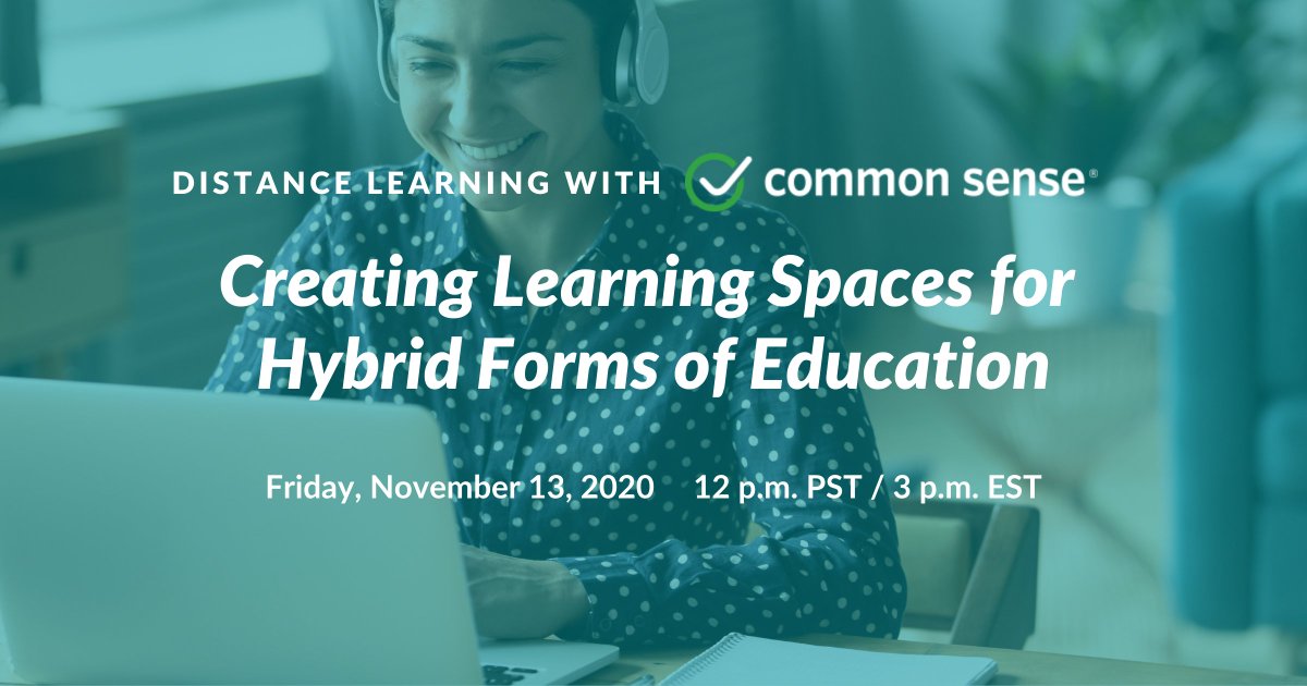 CommonSenseEd's tweet photo. As schools move toward hybrid forms of learning, how do we create learning spaces on and offline? Join in as we talk with @BGCSF about tips on engaging students, physical learning spaces + helping kids adjust. #CommonSensePD https://t.co/J6QPXip9Eu https://t.co/S2Iv4lBniY