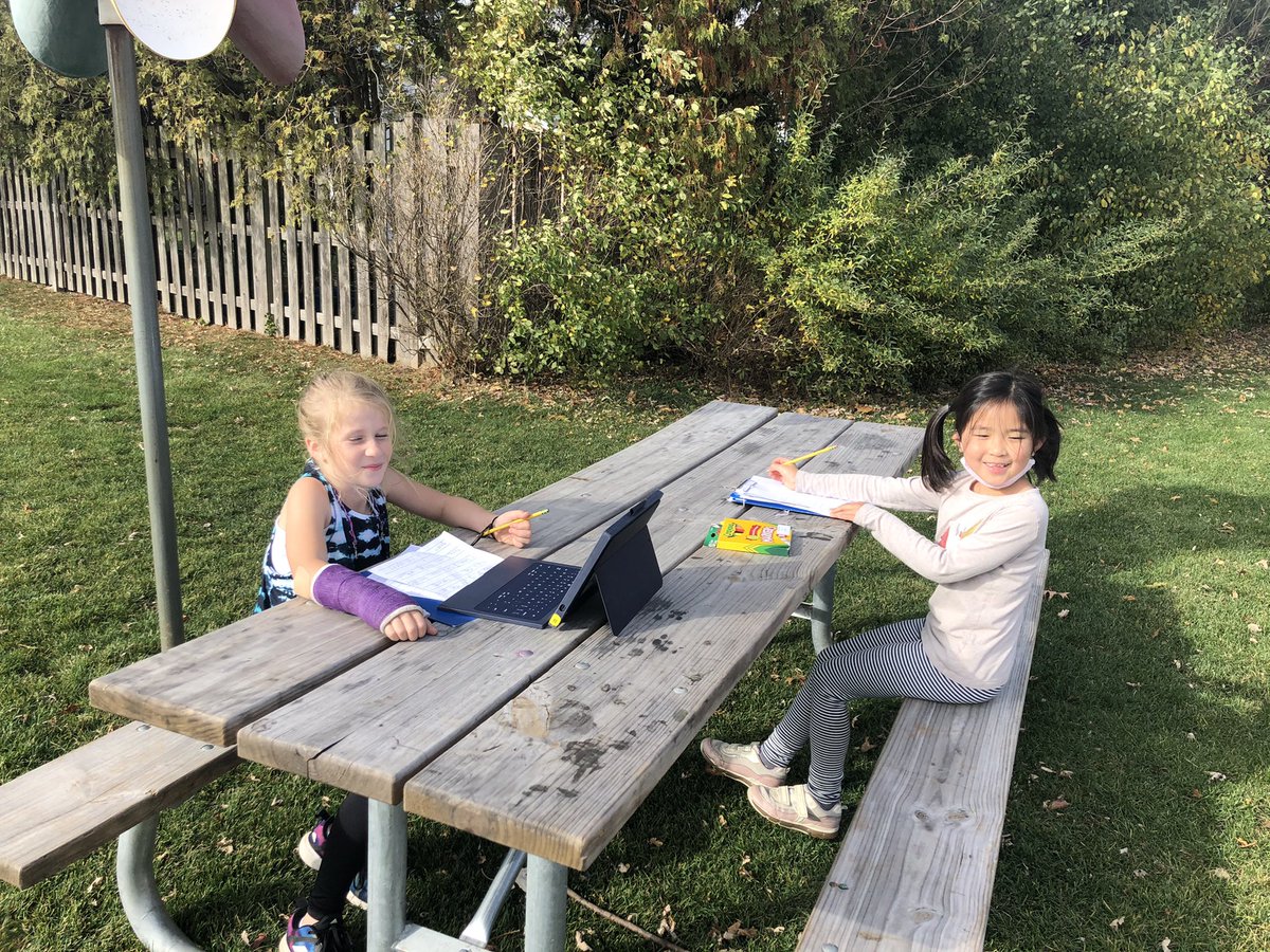 Despite lots of blowing papers, we have enjoyed several days of Writer’s Workshop outside. So thankful for warm November temperatures!