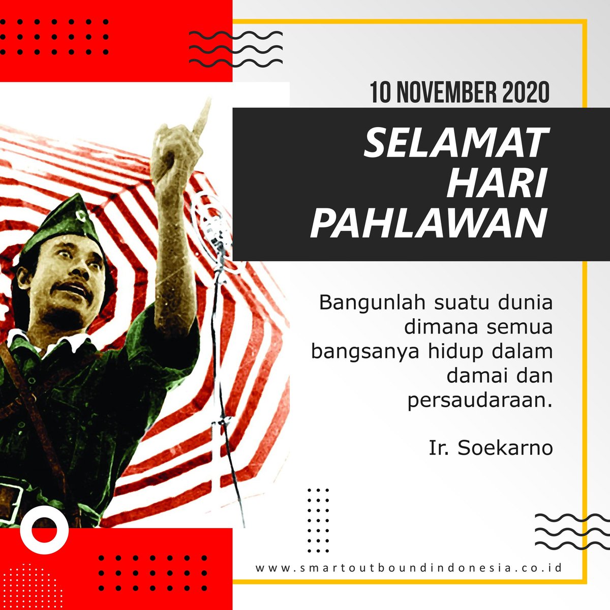 smart_outbound1's tweet image. Selamat Hari Pahlawan
10 November 2020

#HariPahlawan2020 #smartoutbound
#smartoutboundindonesia