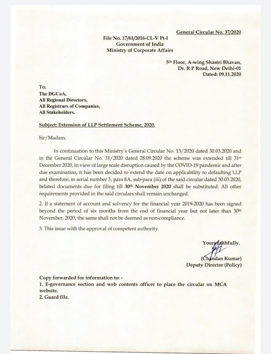 Tax_Base's tweet image. MCA Update | 09.11.2020 | Monday

LLP Settlement Scheme

MCA has issued a Circular in relation to Extension of LLP Settlement Scheme, 2020.

Revised Date to consider a Defaulting LLP is 30.11.2020

#TaxBase #AssistYourCase