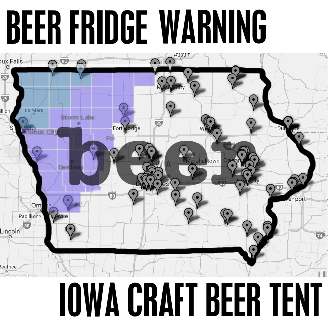 IACraftBeerTent's tweet photo. It's time for the first #BeerFridgeWarning of the year!  Visit your local brewery or store to pickup some Iowa Craft Beer. https://t.co/D2aSaHZU8T