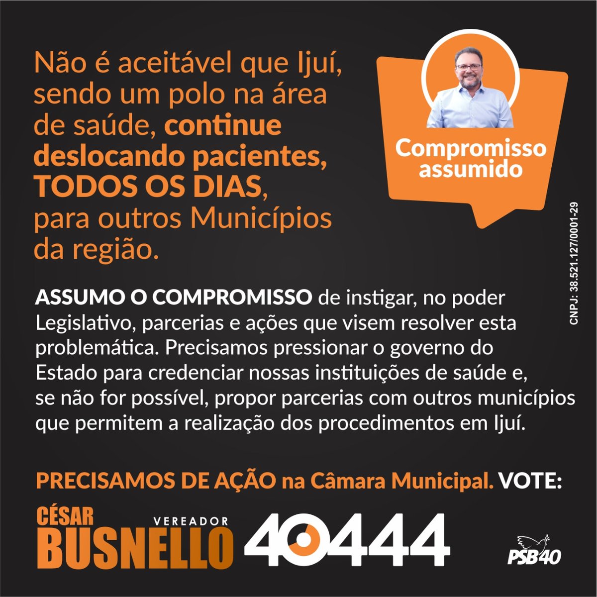 BusnelloCesar's tweet photo. COMPROMISSO ASSUMIDO COM A #SAÚDE❗🤜🏿🤛🏻 
PRECISAMOS DE AÇÃO na Câmara Municipal. 
Vote BUSNELLO – Vote 4️⃣0️⃣4️⃣4️⃣4️⃣
#busnellosemprecontigo #saude #eonomedohome #écesarbusnello #busnello40444 #Eleicoes2020 https://t.co/oNjeLjUlye