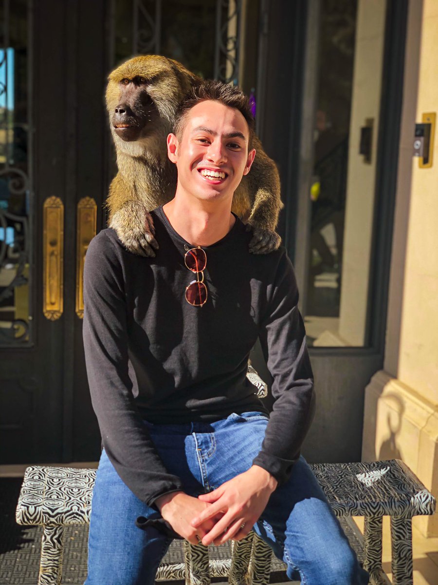 TylerBoronski's tweet photo. Just another day (maybe?) at the Triller Compound 🐵 #triller #trillercompound #bananasmonkey #monkey #newfriend? https://t.co/PL07koJ5v2