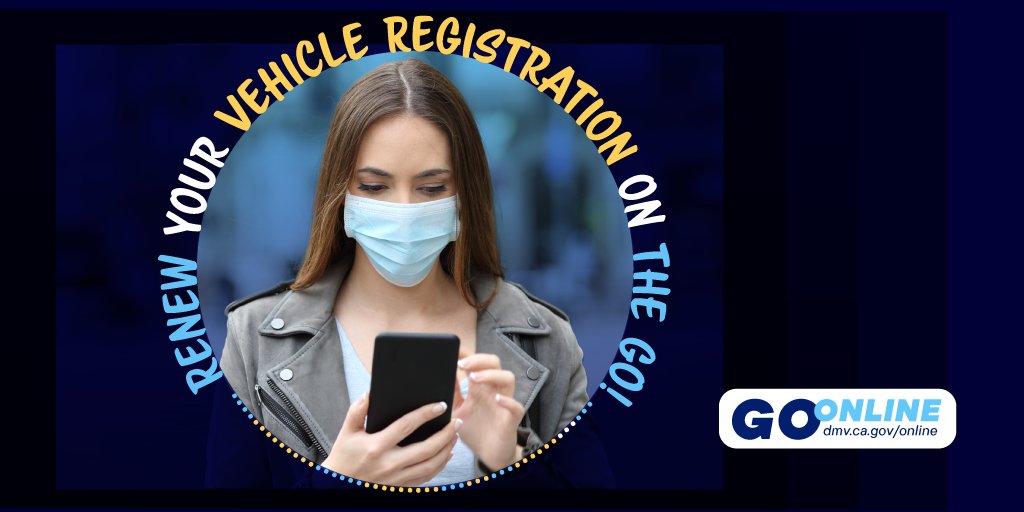 CA_DMV's tweet photo. Skip the LINE & renew your vehicle registration ONLINE!
What you need:
1) Your license plate #
2) Last 5 digits of VIN or HIN (vessel/boat)
3) Renewal notice w/ current address
4) Payment info: credit, debit, or e-check
Get started here👉🏼 https://t.co/A1wfYFEBDQ
#CADMV https://t.co/3G0ALlkAsH