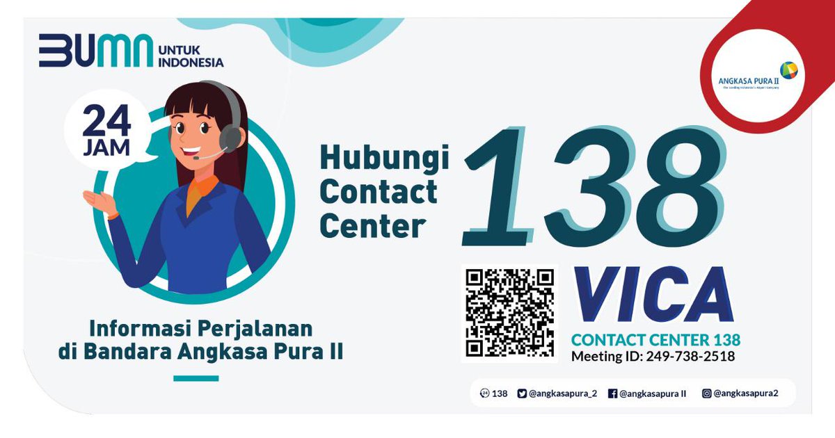 INJairports's tweet photo. Jika #AP2friends ada yang kebinggungan &amp; ingin bertanya terkait informasi penerbangan di 19 bandara yang dikelola AP2.
Teman2 #APmin siap membantu menjawab pertanyaan &amp; keluhan #AP2friends, silahkan hubungi Contact Center 138 untuk mendapatkan bantuan kami.

#CC138
#AngkasaPura2 https://t.co/PlY6Lss8mE