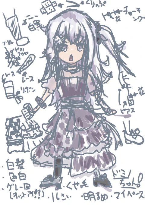 新キャラのドミノちゃん!名前のとうりモチーフはドミノ!今は仮に置いたので少し幼女ぽく見えるけど、そこはラフの時に修正します。たぶん相当可愛く描ける自身があるので完成まで待っててね～! 