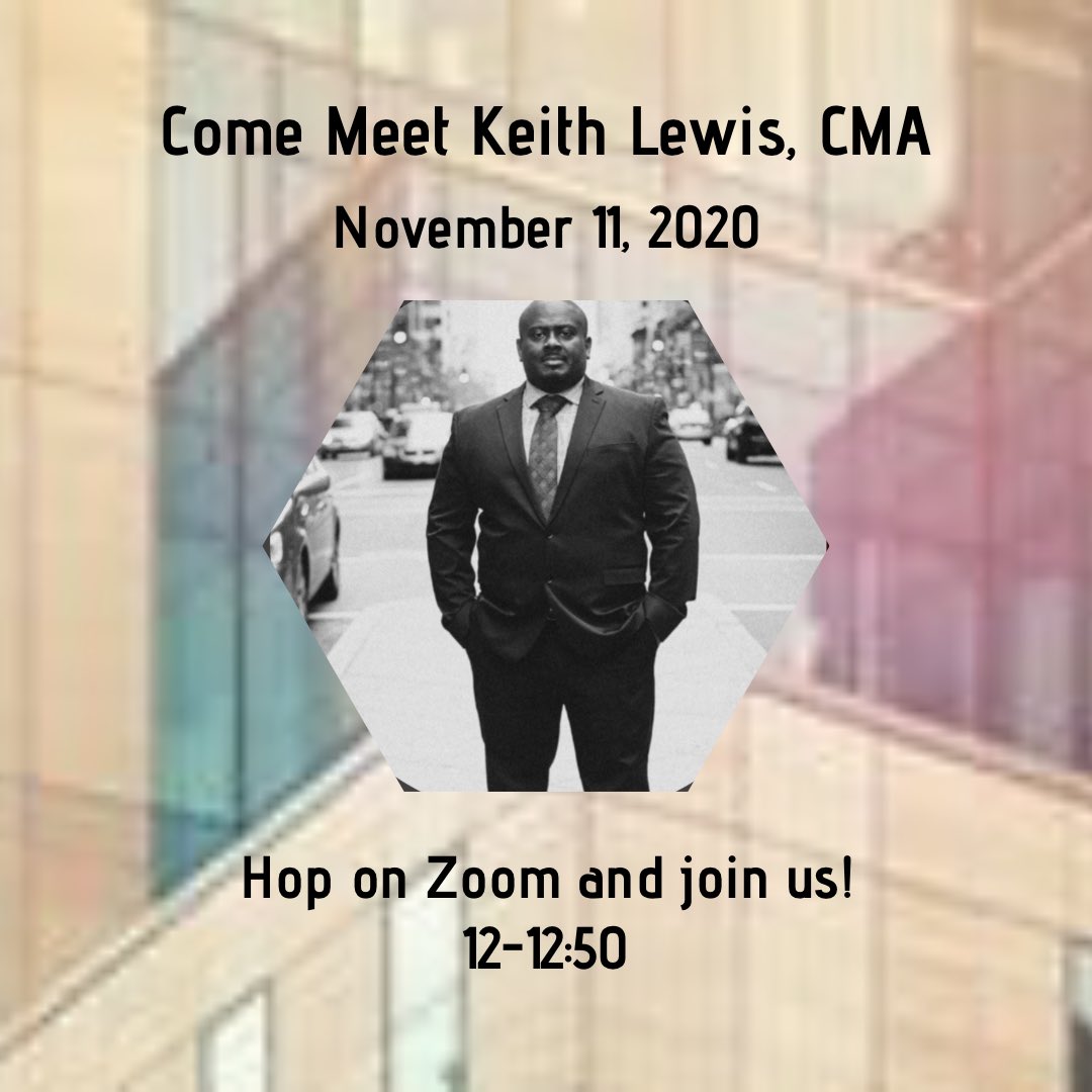 Come meet Keith Lewis as he provides a presentation on personal and professional branding, and the amazing value the CMA certification provides for his career. 

Zoom: temple.zoom.us/j/99000158895