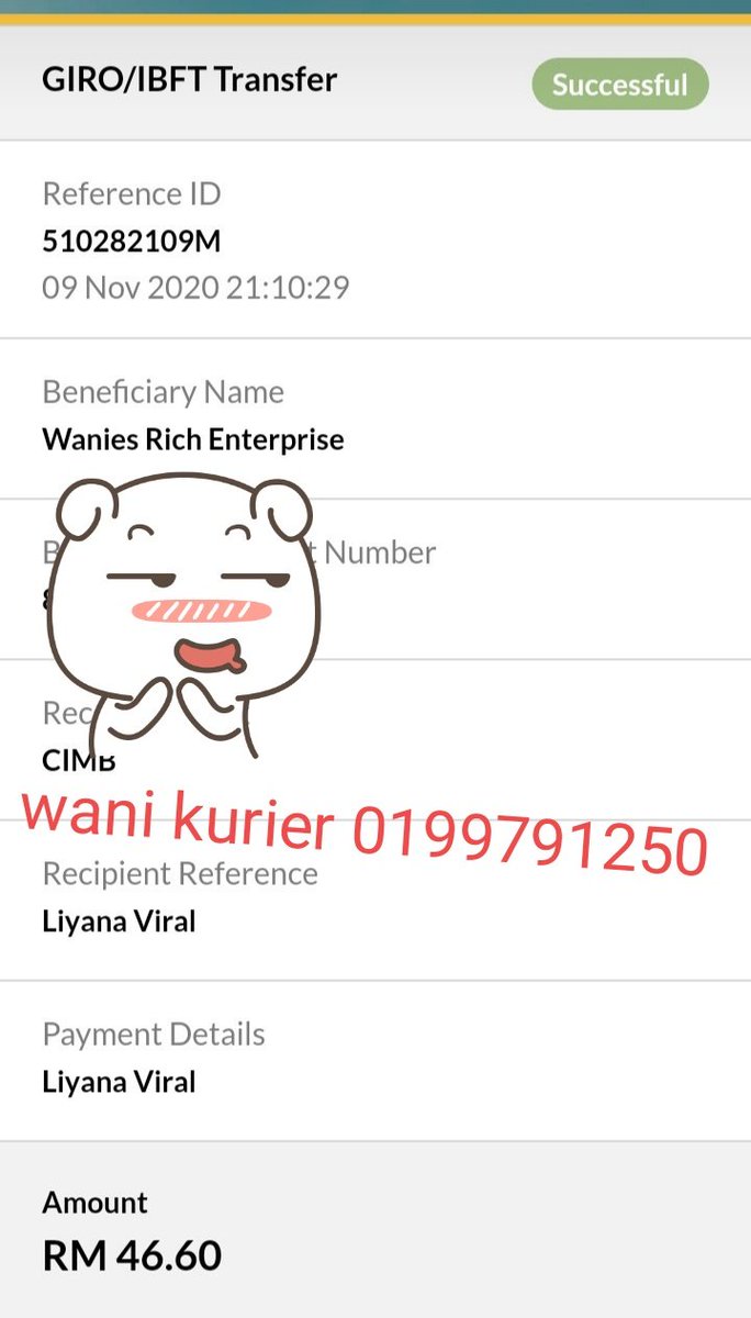 WKurier's tweet photo. Tq liyana viral menggunakan perkhidmatan wani kurier https://t.co/0t5Tofq6Wt