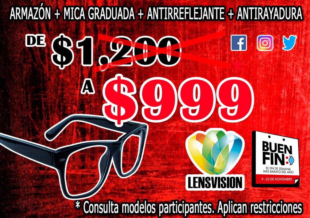 lensvision2's tweet photo. ¡Llegó el #BuenFin a Lensvision! 😱

Aprovecha nuestras increíbles promociones 🤓 👓 🔥 

#CalidadGarantizadaAlMejorPrecio #Óptica #Lensvision #Izcalli #Atizapán https://t.co/Tyquoos8mK