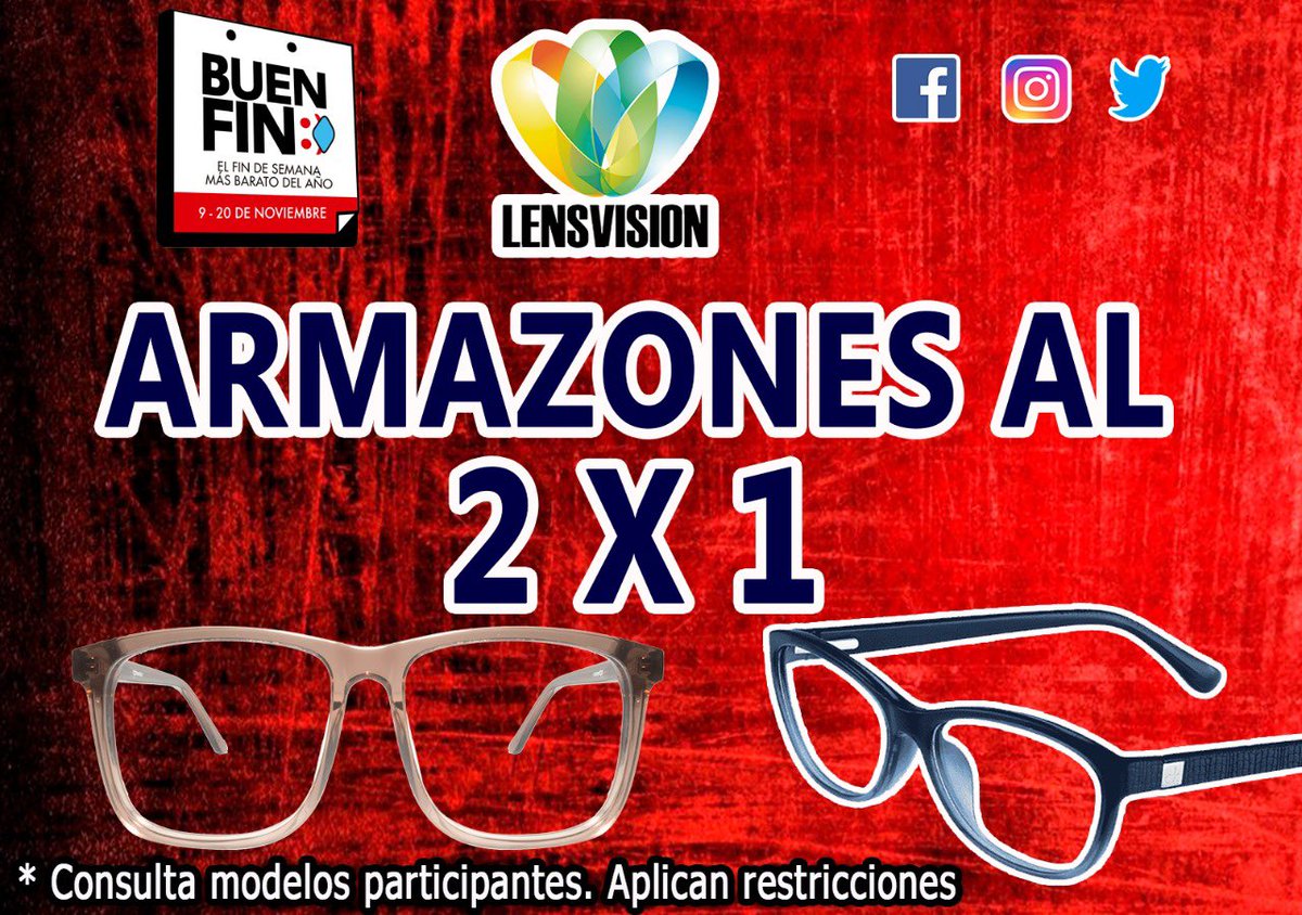 lensvision2's tweet photo. ¡Llegó el #BuenFin a Lensvision! 😱

Aprovecha nuestras increíbles promociones 🤓 👓 🔥 

#CalidadGarantizadaAlMejorPrecio #Óptica #Lensvision #Izcalli #Atizapán https://t.co/Tyquoos8mK