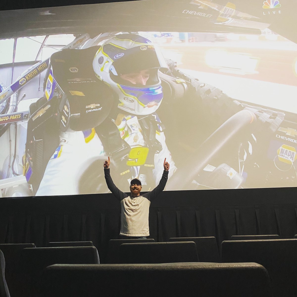 BryandaBurgess's tweet photo. @NASCARonNBC @chaseelliott @Hendrick9Team Watched it on the big screen! @chaseelliott @NASCARonNBC @Hendrick9Team https://t.co/szXFV81Nvu